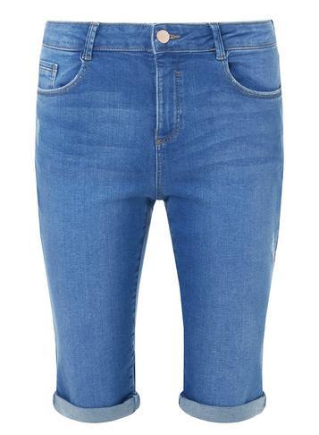Dorothy Perkins *tall Mid Blue Knee Denim Shorts