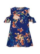 Dorothy Perkins *roman Originals Floral Print Cold Shoulder Top