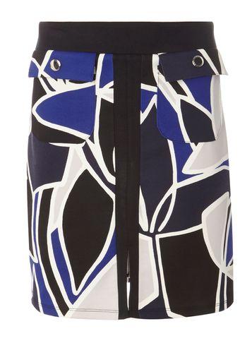 Dorothy Perkins Blue And Black A-line Skirt