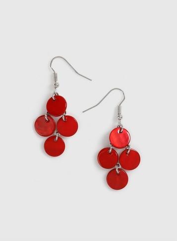Dorothy Perkins Red Chandelier Shell Earrings