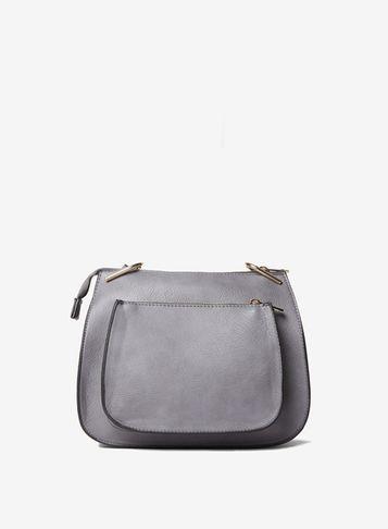 Dorothy Perkins Grey Large Saddle Cross Body Bag