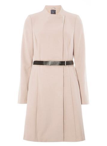 Dorothy Perkins *tall Blush Pu Belted Coat