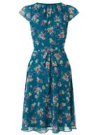 Dorothy Perkins *billie & Blossom Tall Blue Floral Print Chiffon Skater Dress