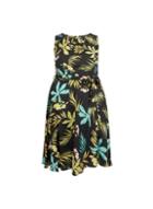 *billie & Blossom Curve Black Palm Print Dress