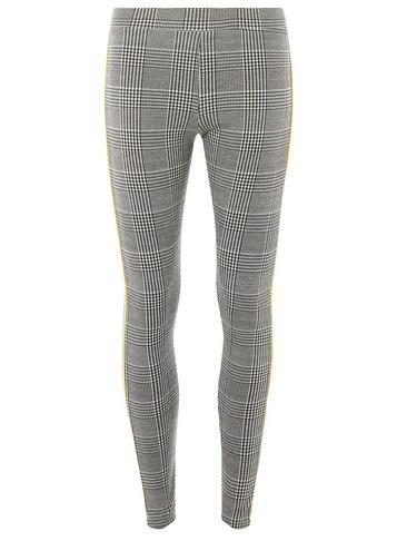 Dorothy Perkins Black And Lime Checked Leggings