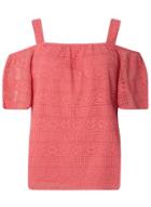 Dorothy Perkins Pink Lace Cold Shoulder Top