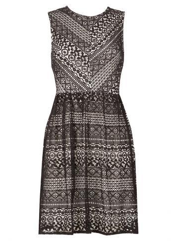 Dorothy Perkins *tenki Black Lace Skater Dress