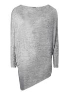 Dorothy Perkins Silver Jersey Batwing Top