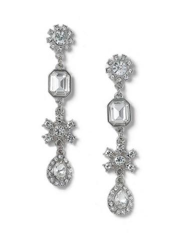 Dorothy Perkins Silver Look Crystal Stone Drop Earrings