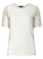 Dorothy Perkins Ivory Lace Sleeve T-shirt