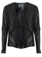 Dorothy Perkins *tall Black Waterfall Faux Leather Jacket