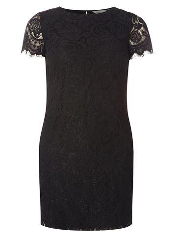 Dorothy Perkins Petite Black Lace Shift Dress