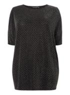 Dorothy Perkins *dp Curve Black Stud Sparkle Cold Shoulder Top