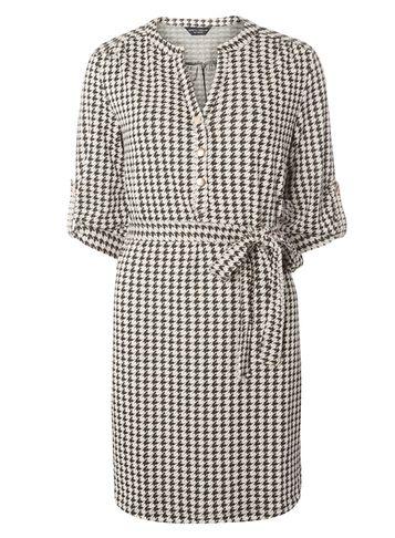 Dorothy Perkins Black Jacquard Ponte Shirt Dress