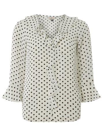 Dorothy Perkins *billie & Blossom Tall Monochrome Crepe Spotted Top