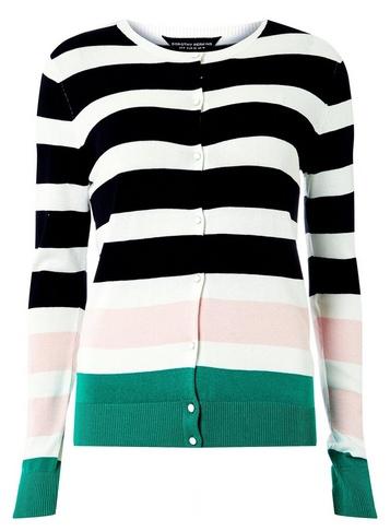 Dorothy Perkins Ivory Stripe Button Cardigan