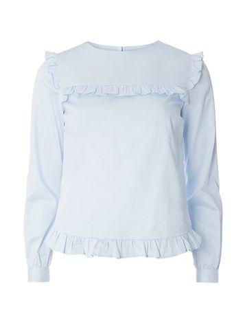 Dorothy Perkins Blue Cotton Frill Top