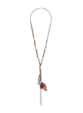 Dorothy Perkins Brown Feather Necklace