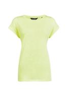 Dorothy Perkins *tall Neon Lemon Roll Sleeve T-shirt