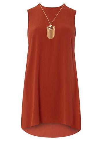 Dorothy Perkins Petite Rust Necklace Dress