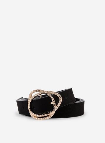 Dorothy Perkins Black Overlay Hammered Buckle Belt