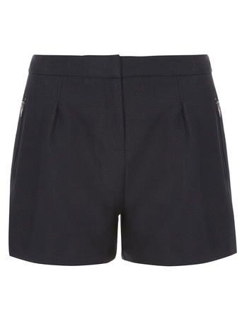 Dorothy Perkins Navy Textured Zip Shorts