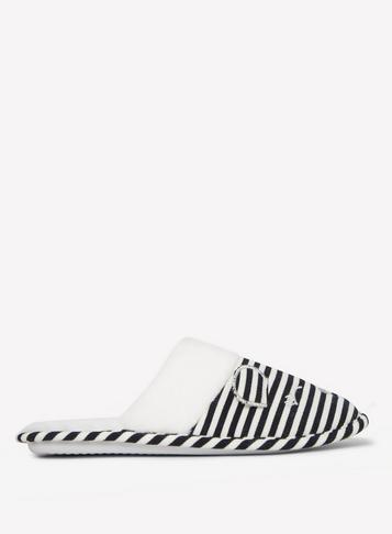Dorothy Perkins Navy Stripe Novelty Mules