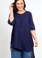 Dorothy Perkins * Blue Vanilla Curve Navy Dip Hem Tunic Top