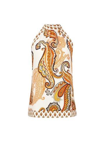 Dorothy Perkins Ivory Paisley Printed Halter Neck Top