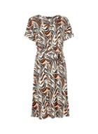 Dorothy Perkins Multi Colour Zebra Print Button Front Midi Skater Dress