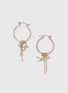 Dorothy Perkins Gold Swallow Charm Hoop Earrings