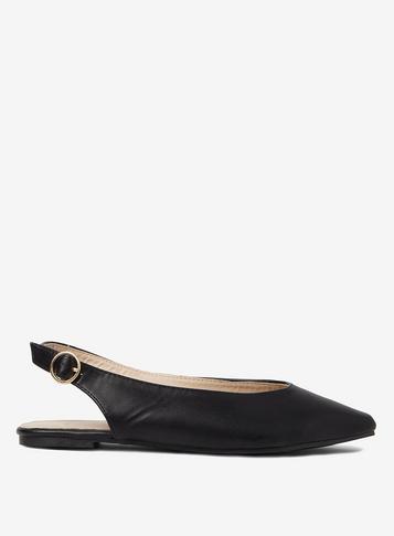 Dorothy Perkins Wide Fit Black Pixie Slingback Pumps