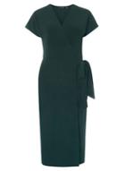 Dorothy Perkins *tall Green Crepe Wrap Dress