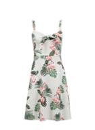 Dorothy Perkins Petite Multi Colour Flamingo Print Tie Front Dress