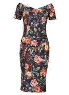 Dorothy Perkins *feverfish Black Vintage Print Pencil Dress