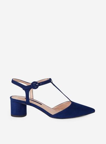 Dorothy Perkins Navy 'eilis' T-bar Court Shoes