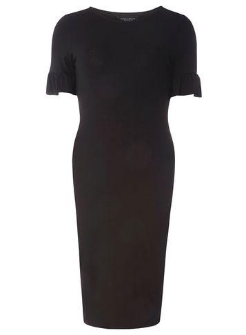 Dorothy Perkins Black Flutter Sleeve Bodycon Dress