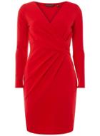 Dorothy Perkins *red Wrap Top Bodycon Dress