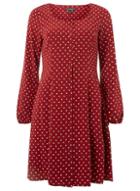 Dorothy Perkins Red Spot Print Button Tea Dress