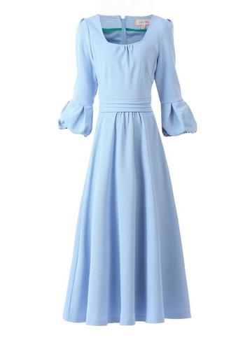 *jolie Moi Blue Bell Sleeve Midi Dress
