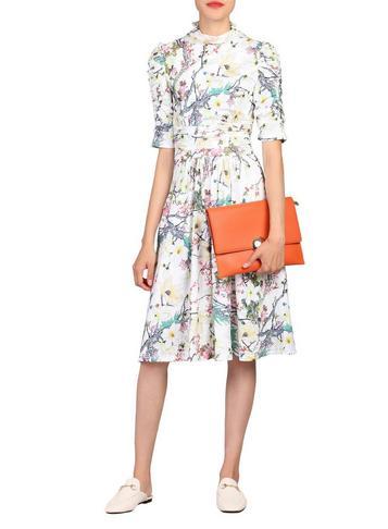 Dorothy Perkins *jolie Moi White Floral Ruched Skater Dress