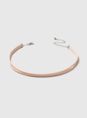 Dorothy Perkins Peach Two Row Choker Necklace