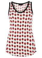 Dorothy Perkins Ivory And Red Stawberry Print Vest