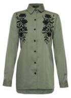 Dorothy Perkins *quiz Khaki And Black Floral Shirt