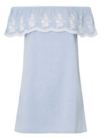Dorothy Perkins Petite Chambray Bardot Dress