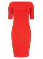 Dorothy Perkins Red Ribbed Bodycon Dress