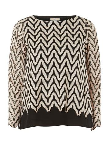 Dorothy Perkins *billie & Blossom Blush Long Sleeve Wave Top