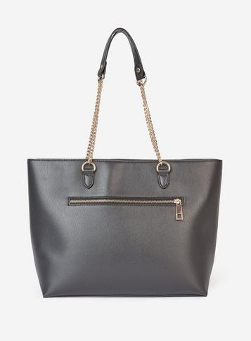 Dorothy Perkins Black Zip Front Shopper Bag