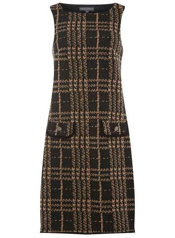 Dorothy Perkins *tall Brown And Black Boucle Shift Dress