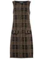 Dorothy Perkins *tall Brown And Black Boucle Shift Dress